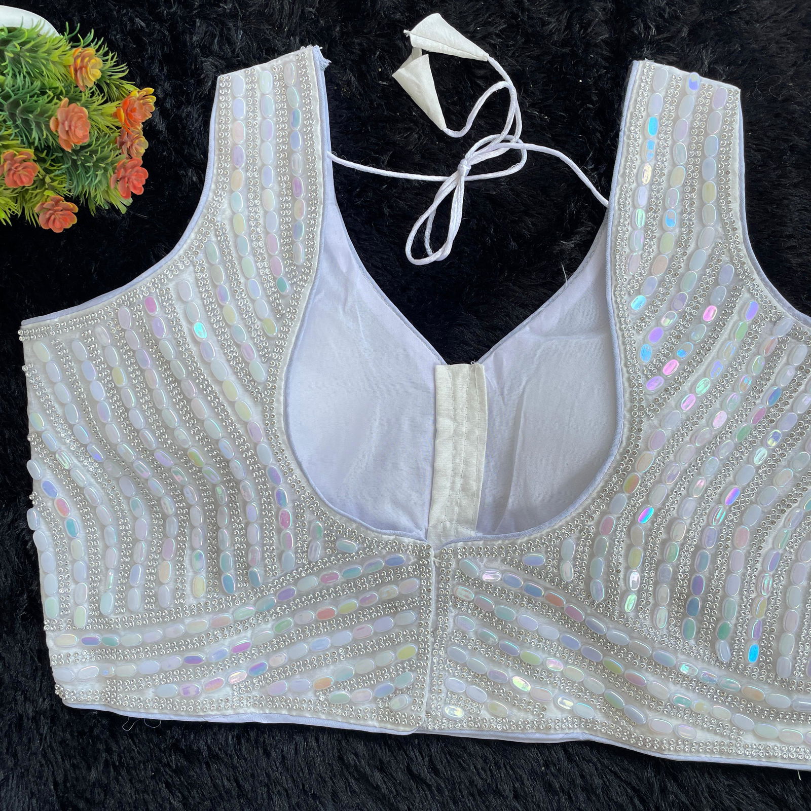 Ruhi Pearl Real Crystal Handmade Party Wear Blouse Manufacturers